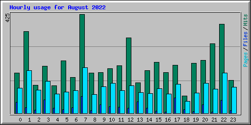 Hourly usage for August 2022