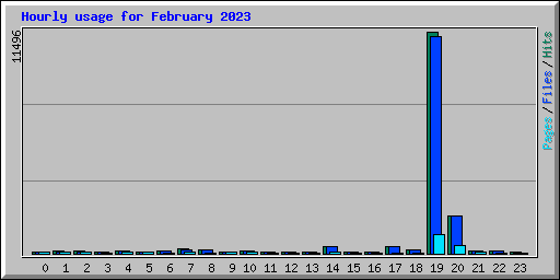 Hourly usage for February 2023