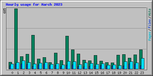 Hourly usage for March 2023